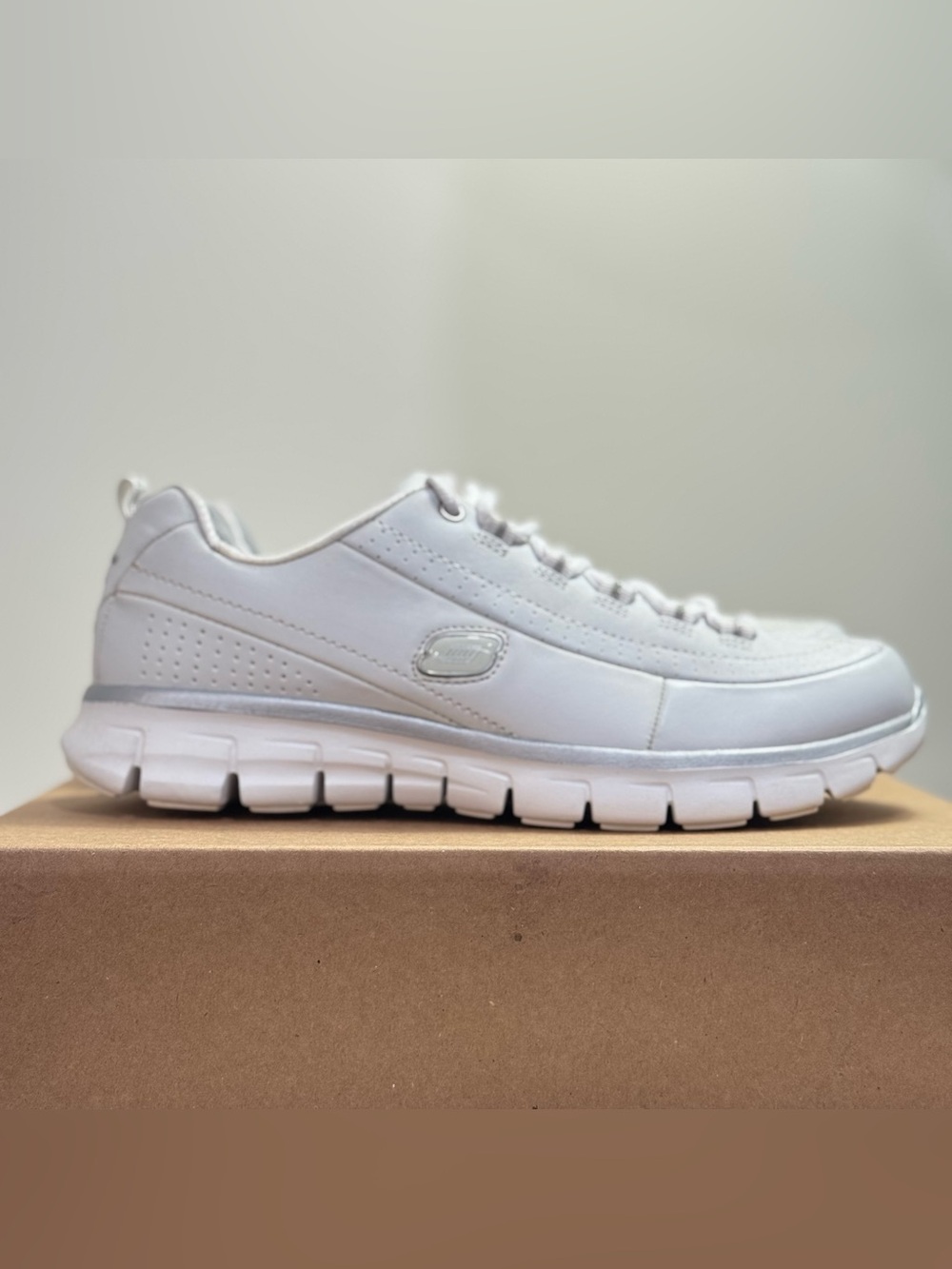 Skechers Men's All-White Slip-Resistant Walking Sneaker